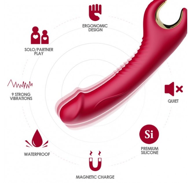 ARMONY - VIBRATORE E ROTATORE PRINCE DILDO ROSSO