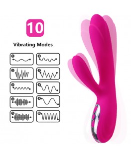 ARMONY - VIBRATORE E STIMOLATORE FLESSIBILE CON EFFETTO CALORE FUCSIA
