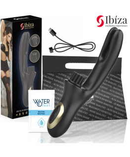 IBIZA - VIBRATORE CLITORIALE MULTICELLULARE E DOPPIA ONDA CON SPAZZOLA RABITT HI-TECH