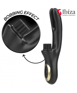 IBIZA - VIBRATORE CLITORIALE MULTICELLULARE E DOPPIA ONDA CON SPAZZOLA RABITT HI-TECH