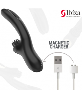 IBIZA - VIBRATORE CLITORIALE MULTICELLULARE E DOPPIA ONDA CON SPAZZOLA RABITT HI-TECH