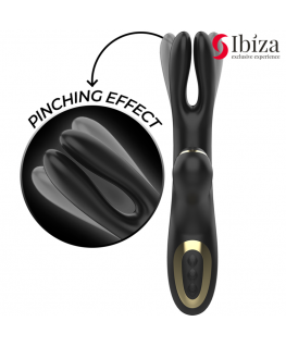 IBIZA - DOPPIO VIBRATORE BLOCCAGGIO NERO