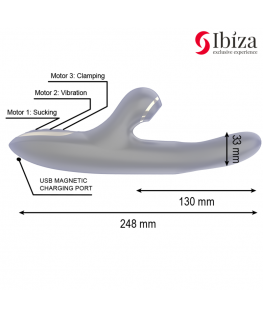 IBIZA - DOPPIO VIBRATORE BLOCCAGGIO NERO