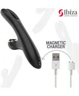 IBIZA - DOPPIO VIBRATORE BLOCCAGGIO NERO