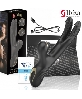 IBIZA - TWO DRAGONS DOPPIO VIBRATORE NERO