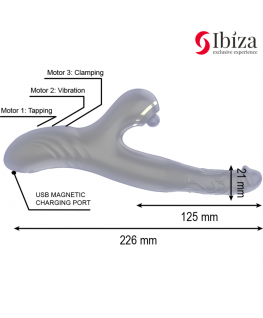 IBIZA - TWO DRAGONS DOPPIO VIBRATORE NERO