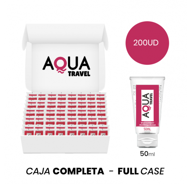 MOQ 200 - AQUA TRAVEL LUBRIFICANTE A BASE ACQUA AL GUSTO DI LAMPONE SELVATICO - 50 ML