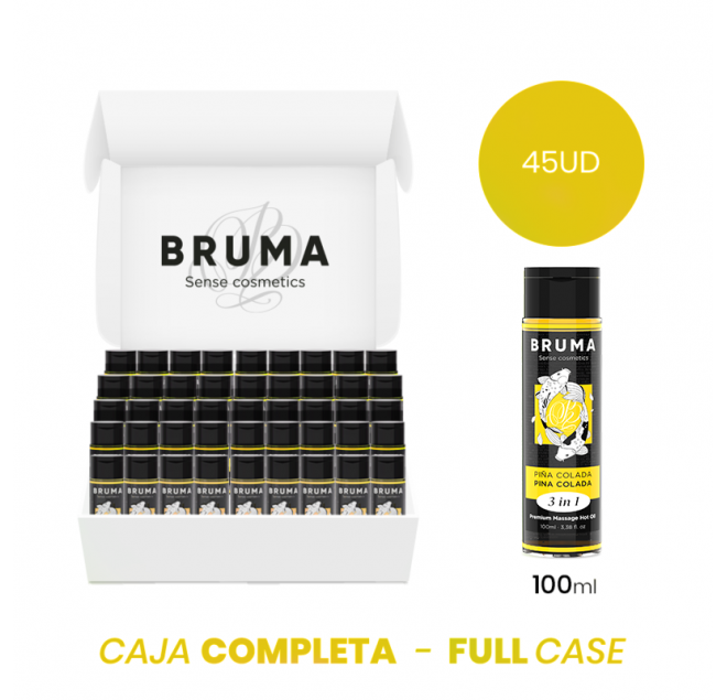 MOQ 45 - BRUMA OLIO DA MASSAGGIO PREMIUM EFFETTO CALORE SAPORE PINA COLADA 3 IN 1 - 100 ML