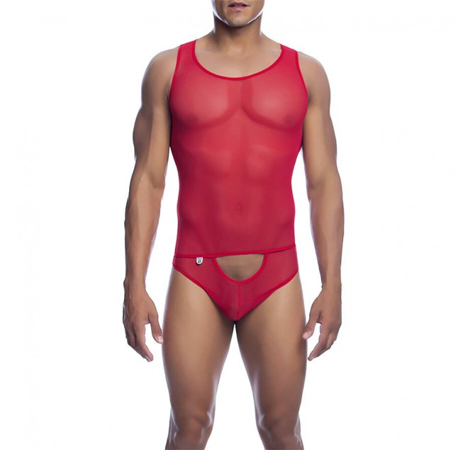 MOB - BODYSHEER ROSSO TRASPARENTE TAGLIA L/XL
