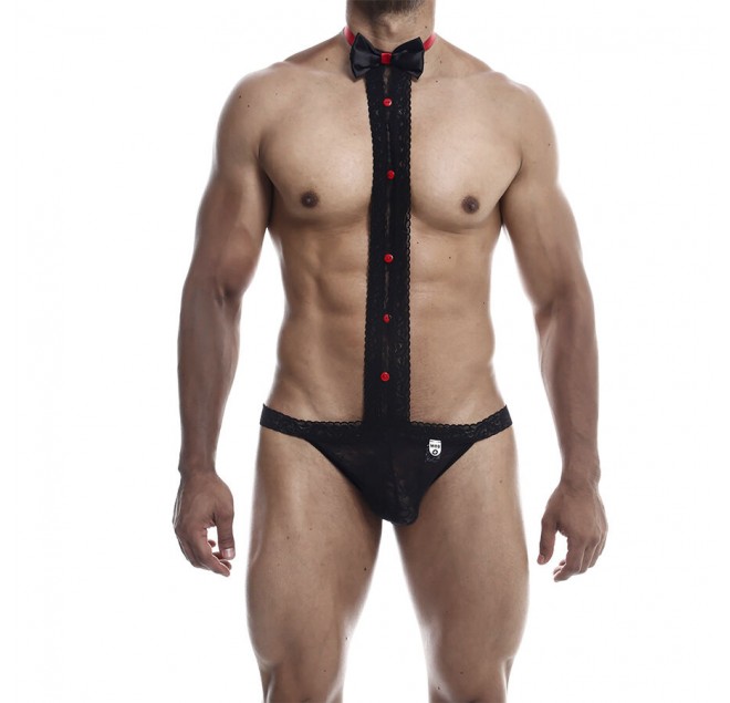 MOB - SMOKING CON PERIZOMA IN PIZZO TAGLIA L/XL