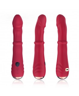 ARMONY - DILDO VIBRATORE STIMOLATORE PUNTO A TERMOREGOLABILE ROSSO