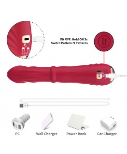 ARMONY - DILDO VIBRATORE STIMOLATORE PUNTO A TERMOREGOLABILE ROSSO