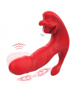 ARMONY - VIBRATORE ANALE PANTY C E STIMOLATORE PUNTO G TELECOMANDO ROSSO
