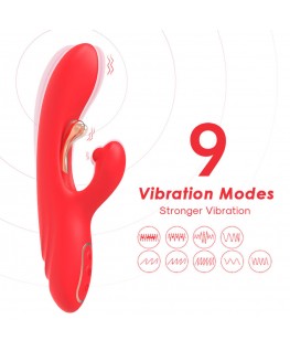 ARMONY - VIBRATORE STIMOLATORE PUNTO G E CLITORIDE CON LINGUA OSCILLANTE ROSSO