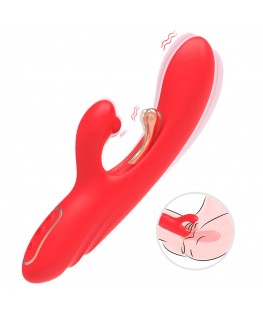 ARMONY - VIBRATORE STIMOLATORE PUNTO G E CLITORIDE CON LINGUA OSCILLANTE ROSSO