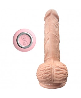 ARMONY - VIBRATORE REALISTICO E DILDO SPINTA CON STIMOLATORE DELLA LINGUA 19 CM