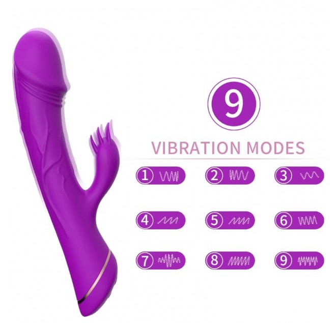 ARMONY - VIBRATORE DILDO CONIGLIO IN SILICONE VIOLA