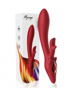 ARMONY - VIBRATORE ELK RABBIT CURVO ROSSO
