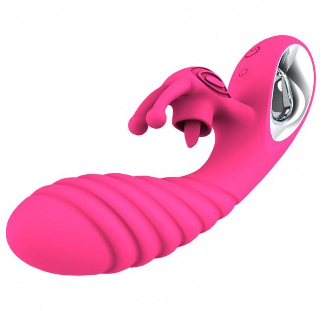 ARMONY - VIBRATORE VICKY RABBIT CON LINGUETTA TIRANTE FUCSIA