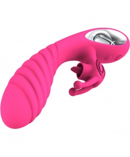 ARMONY - VIBRATORE VICKY RABBIT CON LINGUETTA TIRANTE FUCSIA