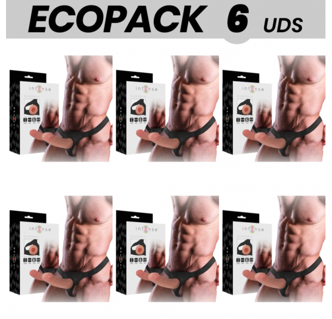 ECOPACK 6 UNIT - INTENSE IMBRACATURA CAVA CON DILDO 16 X 3 CM