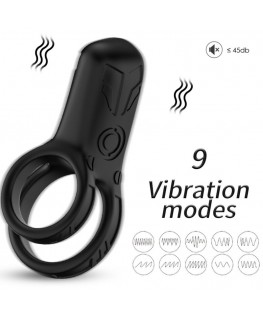 ARMONY - VIBRATORE DOPPIO ANELLO NERO