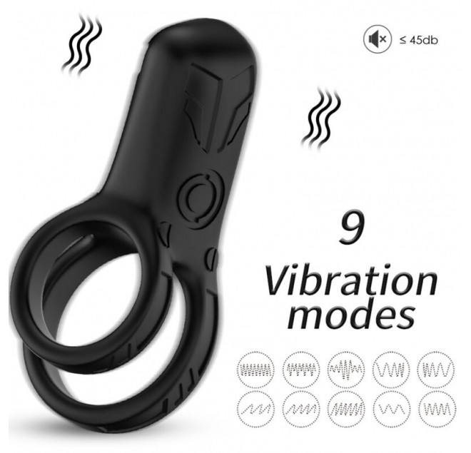 ARMONY - VIBRATORE DOPPIO ANELLO NERO