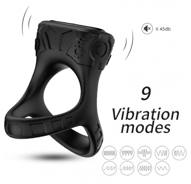 ARMONY - ANELLO VIBRATORE E MULTIPOSIZIONE NERO