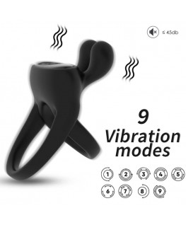 ARMONY - ANELLO VIBRATORE RABBIT NERO