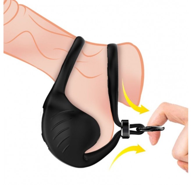 ARMONY - ANELLO VIBRATORE MANTA SCROTO NERO