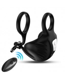 ARMONY - ANELLO VIBRATORE MANTA SCROTO TELECOMANDO NERO