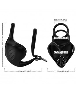 ARMONY - ANELLO VIBRATORE MANTA SCROTO TELECOMANDO NERO