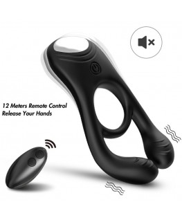 ARMONY - VEYRON DOPPIO ANELLO VIBRATORE GIOCATTOLO PER COPPIA TELECOMANDO NERO