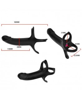 ARMONY - DILDO CON ANELLO E VIBRATORE TELECOMANDO NERO