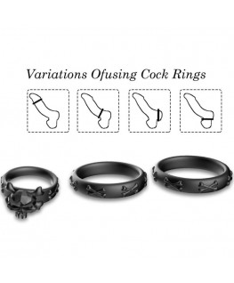 ARMONY - ANELLI CALAVERA SILICONE NERO