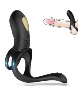 ARMONY - ANELLO VIBRATORE JOY JUMPER PER COPPIA E PLUG ANALE NERO