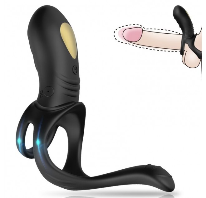 ARMONY - ANELLO VIBRATORE JOY JUMPER PER COPPIA E PLUG ANALE NERO