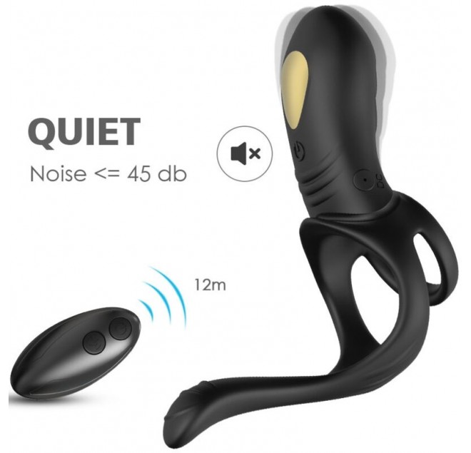 ARMONY - JOY JUMPER ANELLO VIBRATORE PER COPPIA E PLUG ANALE TELECOMANDO NERO