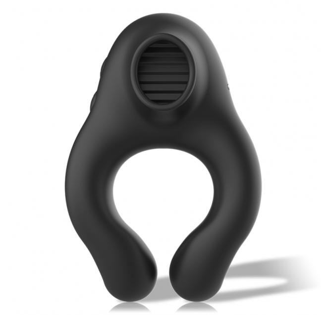 ARMONY - ANELLO VIBRATORE IN SILICONE 3 MOTORI RICARICABILE NERO - ORO