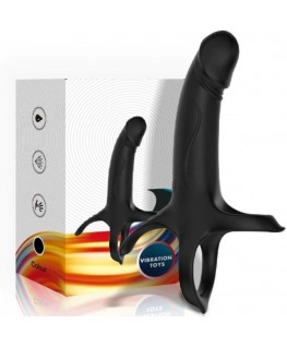 ARMONY - DILDO CON ANELLO E VIBRATORE NERO