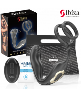 IBIZA - WIGGLE PLUG ANALE ROTANTE TELECOMANDATO CON VIBRAZIONE PERINEALE E ANELLI PER L'ESTENSIONE DEL PENE