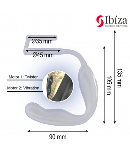 IBIZA - WIGGLE PLUG ANALE ROTANTE TELECOMANDATO CON VIBRAZIONE PERINEALE E ANELLI PER L'ESTENSIONE DEL PENE