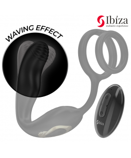 IBIZA - WIGGLE PLUG ANALE ROTANTE TELECOMANDATO CON VIBRAZIONE PERINEALE E ANELLI PER L'ESTENSIONE DEL PENE