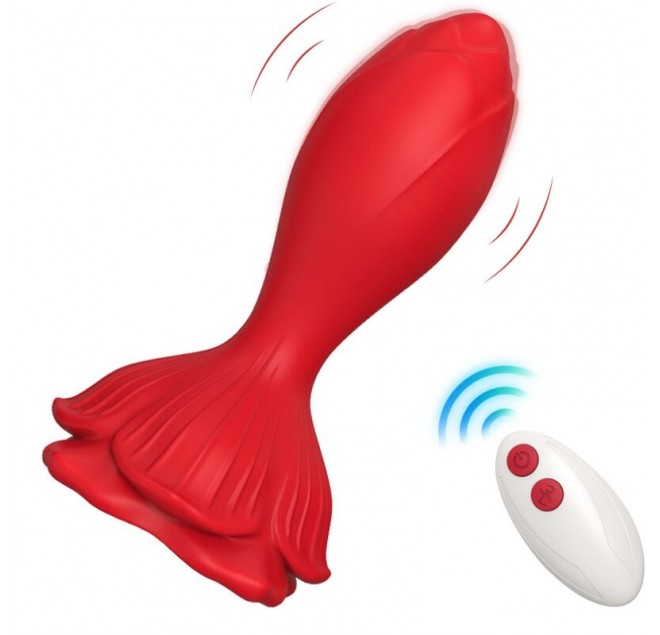 ARMONY - VIBRATORE ROSA E TELECOMANDO PICCOLO PLUG ANALE ROSSO