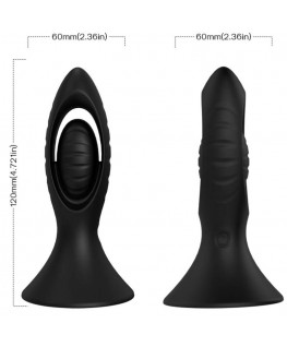 ARMONY - VIBRATORE E PLUG ANALE IN SILICONE NERO