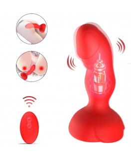 ARMONY - EXTREME A BLOOM VIBRATORE ROSE E TELECOMANDO PLUG ANALE ROSSO