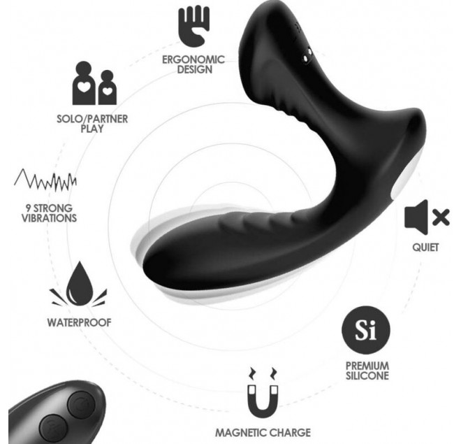 ARMONY - VIBRATORE STORM PROSTATA ANALE E TELECOMANDO PLUG NERO