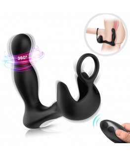 ARMONY - VIBRATORE SURROUND ANALE E STIMOLATORE TESTICOLO E ANELLO TELECOMANDO NERO