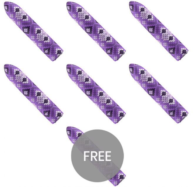 CUSTOM BULLETS - RICARICABILE SNAKE PURPLE MAGNETIC BULLET 10 INTENSITÀ 6 + 1 GRATIS