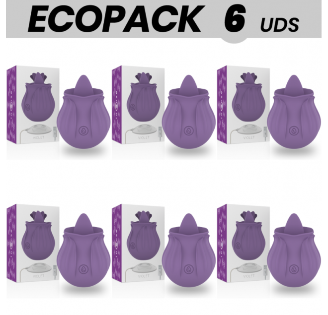 ECOPACK 6 UNIT - INTENSE STIMOLATORE CLITORIDE VIOLA 10 VIBRAZIONI LILLA